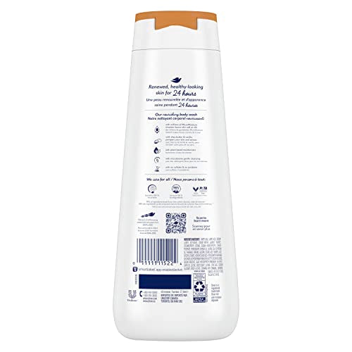 Dove Body Wash 4 Count Pampering Shea Butter & Vanilla for Renewed, Healthy-Looking Skin Gentle Skin Cleanser with 24hr Renewing MicroMoisture 20 oz