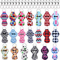Duufin 20 Pieces Chapstick Holder Keychains with 20 Pieces Metal Clip Cords for Chapstick Tracker and Safeguard