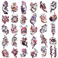 30 Sheets Hand Arm Clavicle Temporary Tattoo Stickers Cute Japanese Style Cat for Men Women Teens