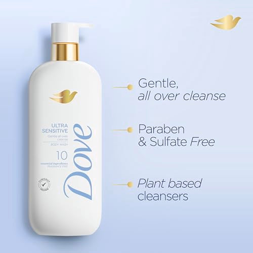 Dove Body Wash Sensitive Skin Hypoallergenic 30.6oz Fragrance Free Body Wash Ultra Sensitive 18.5oz Bundle