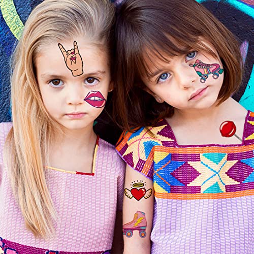 148 PCS 90s 80s Theme Temporary Tattoos for Kids - Retro Individual Tattoos for Boys Girls 90s Birthday Party Favors Goodie Bag Fillers
