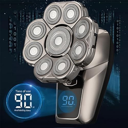 I-clean 9D Head Shavers for Bald Men, 6-in-1 Electric Razor, Waterproof Wet/Dry, Cordless Rechargeable, LED Display
