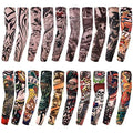 Akstore 20PCS Set Arts Fake Temporary Tattoo Arm Sunscreen Sleeves Designs Tiger, Crown Heart, Skull, Tribal and Etc