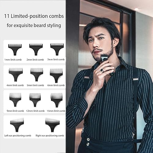 Beard Trimmer for Men - Portable £¦ Metal Body£¬Electric Razor Shaver - IPX7 Waterproof Strong Power£¬4 in 1 Cordless Hair Clipper Trimmers Set for Beard Hair Nose Body Face£¬Gifts for Men (V53)
