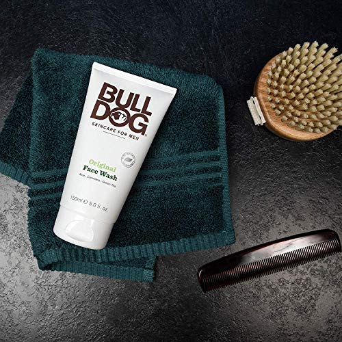 BULLDOG Mens Skincare and Grooming Original Face Wash with Aloe, Camelina & Green Tea, 5 Fl. Oz. - Pack of 3