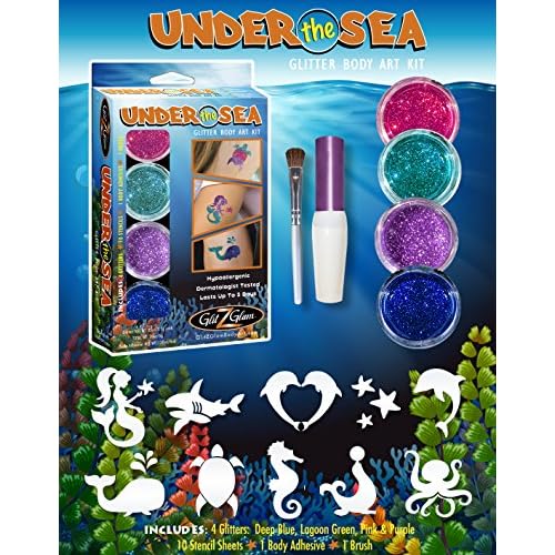 Under the Sea Glitter Tattoo Kit - Temporary Tattoos & Body Art Multicolor
