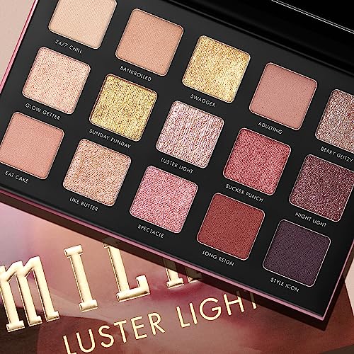 Milani Gilded Luster Light Eyeshadow Palette - 15 Colors Highly Pigmented Matte Shimmer Glitter Eye Shadow Makeup Palette Kit