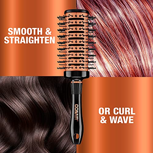 Conair Vented Copper Collection Round Brush for Blow Drying and Styling - Quick Blow Dry Brush