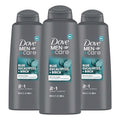 DOVE MEN + CARE 2 in 1 Shampoo Conditioner Eucalyptus + Birch 3 Count For Healthy-Looking Hair Naturally Derived Plant Based Cleansers 20.4 oz