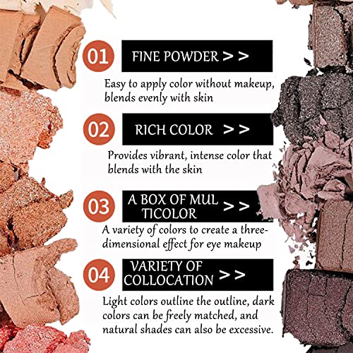 2Pcs 12 Colors Makeup Nude Colors Eyeshadow Palette Set Natural Naked Matte Shimmer Smokey Glitter Pigment Eye Shadow Pallete Waterproof Professional Beauty Eye Makeup, Birthday Gifts for Women
