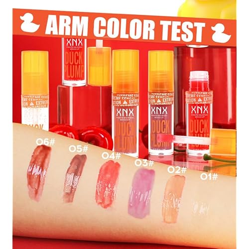 High Pigment Plumping Lip Gloss with Spicy Ginger, Vegan Lip Makeup, Hydrating Plumping Booster Moisturizing Volumizing Lip Gloss