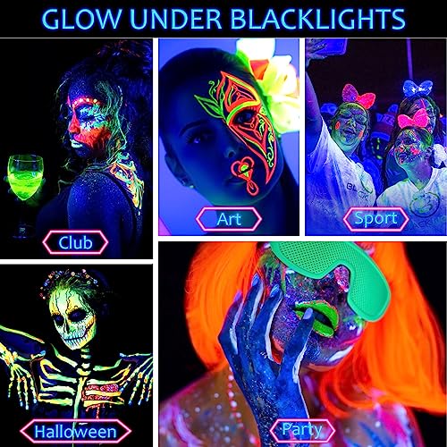 Neon Hot Pink UV Face Body Paint(30g/1oz), Water Based Blacklight Fluorescent Glow Face Body Painting Color for Music Festivals, Nights Out, Halloween, Sports and Party