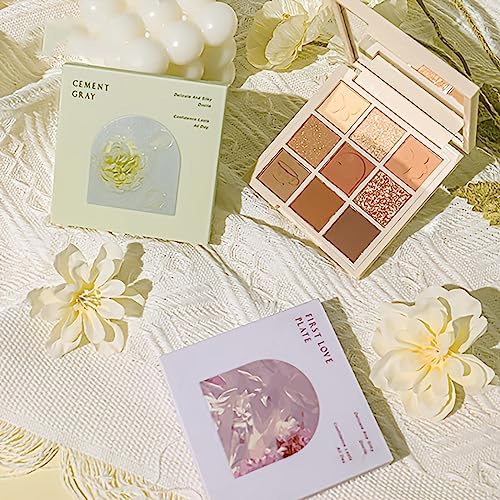 LAVENDER 9 Colors Eyeshadow Palette - Matte & Shimmer Nude Earthy Tone Glitter Long-Lasting British Tea Style Blushed With 3 Brushes