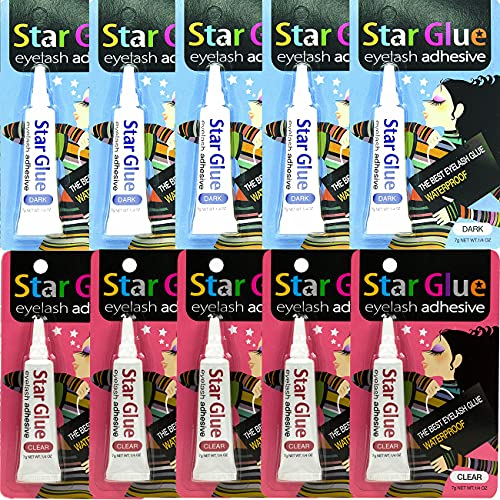 Waterproof Eyelash Adhesive Combo for Eye Shadow Mascara and Eyeliner 10 Pcs,0.24 Ounce (Pack of 10)