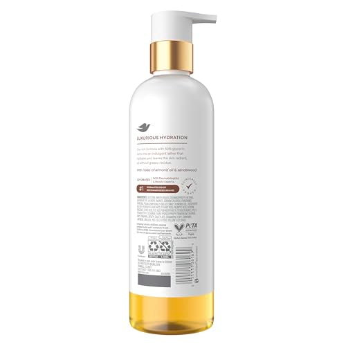 Dove Shower Oil Body Wash with Glycerin Serum, Almond Oil & Sandalwood, Hydrating & Soothing Cleanser for Dry Skin, 15.3 fl oz
