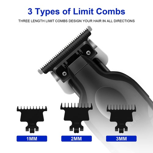 KEMEI Black Hair Clippers for Men, Cordless Clippers for Hair Cutting, Professional Barber Clippers, USB Rechargeable Wireless Haircut Clippers km-2299