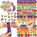 48PCS Cinco de Mayo Party Favor Set - 24PCS Temporary Pre - cut Tattoos & 24PCS Slap Bracelets - Mexican Fiesta Birthday Supplies, Baby Shower Gifts, Classroom Rewards & Party Decor for Kids