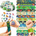 48 PCS Dinosaur Party Favors 24PCS Tattoos 24PCS Slap Bracelets Wristbands Perfect for Dino Themed Birthday Baby Showers or Classroom Rewards Ideal Decor and Gifts for Girls and Boys