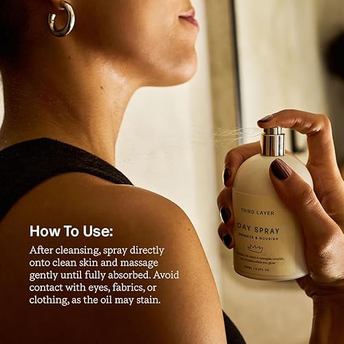 Day Spray ? Fast-Absorbing Skin & Body Oil with Jojoba, Moringa & Green Coffee ? Free from Alcohol, Parabens & Synthetic Fragrance (3.3 fl oz)