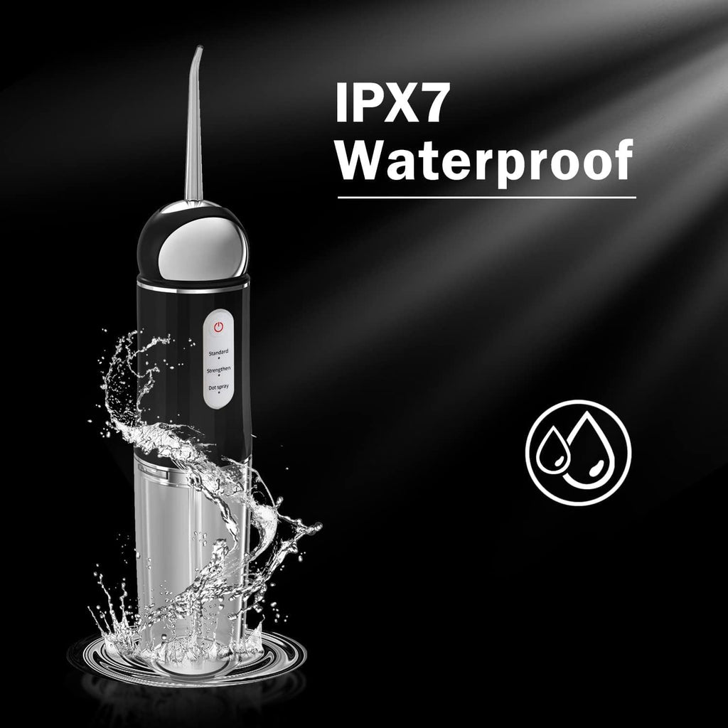 Water-Flosser-Cordless-Teeth-Cleaner Somall Water Dental Flosser with 3 Modes 4 Jets Rechargeable Dental Oral Irrigator for Home Travel (Premium Black)