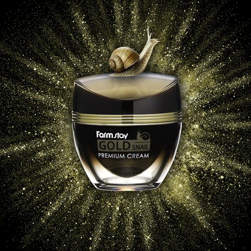 Farmstay Gold Snail Premium Cream - Snail Mucin Cream Infused with Gold - Hydrates and Firms Tired Skin - Fights Wrinkles and Fine Lines - 1.69 oz