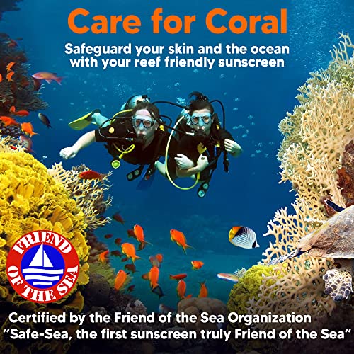 SAFE SEA Jellyfish Sting-Blocking Sunscreen, SPF 50+ travel Size Lotion, Waterproof, Biodegradable, Coral Reef-Safe, Body and Face Sunscreen, Anti-Jellyfish and Sea-Lice sting protection (Tube 3.4 oz)
