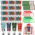 72 Set Christmas Hand Lotion Gift Bulk Christmas Hand Cream Travel Size Xmas Stocking Stuffers Holiday Mini Lotion with Organza Bag Greeting Card Party Supplies for Employee Coworkers Gifts