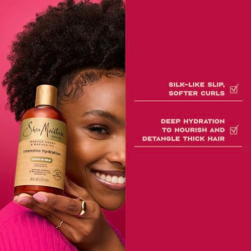 SheaMoisture Hydration Hair Milk Manuka Honey and Mafura Oil for Dry Hair to Hydrate and Style Hair 8 oz