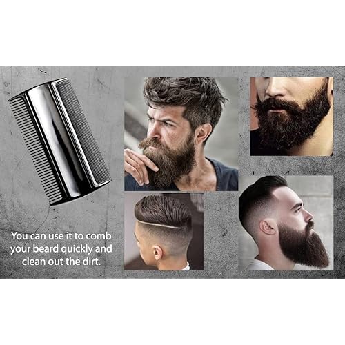 Favorict (3 Pack) 3.5" Pocket Hair Comb Beard & Mustache 2 Sides Combs for Men's Hair Beard Mustache and Sideburns (Black)