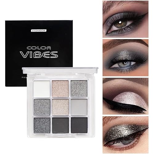 URQT 4 Pack/Set Eyeshadow Palette Set - Rich Colors Eye Makeup Kit, Black, Blue, Green, Purple Eyeshadow Shades, Natural Nude Matte Shimmer Glitter Naked Eye Shadow Pallete Set