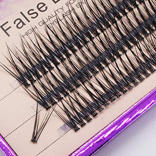 Bodermincer 120pcs D Curl 12D Fish Tail Lash Clusters Natural Soft Long PBT Mink False Eyelashes Individual Lashes Handmade Fake Eyelashes Extension (10mm)