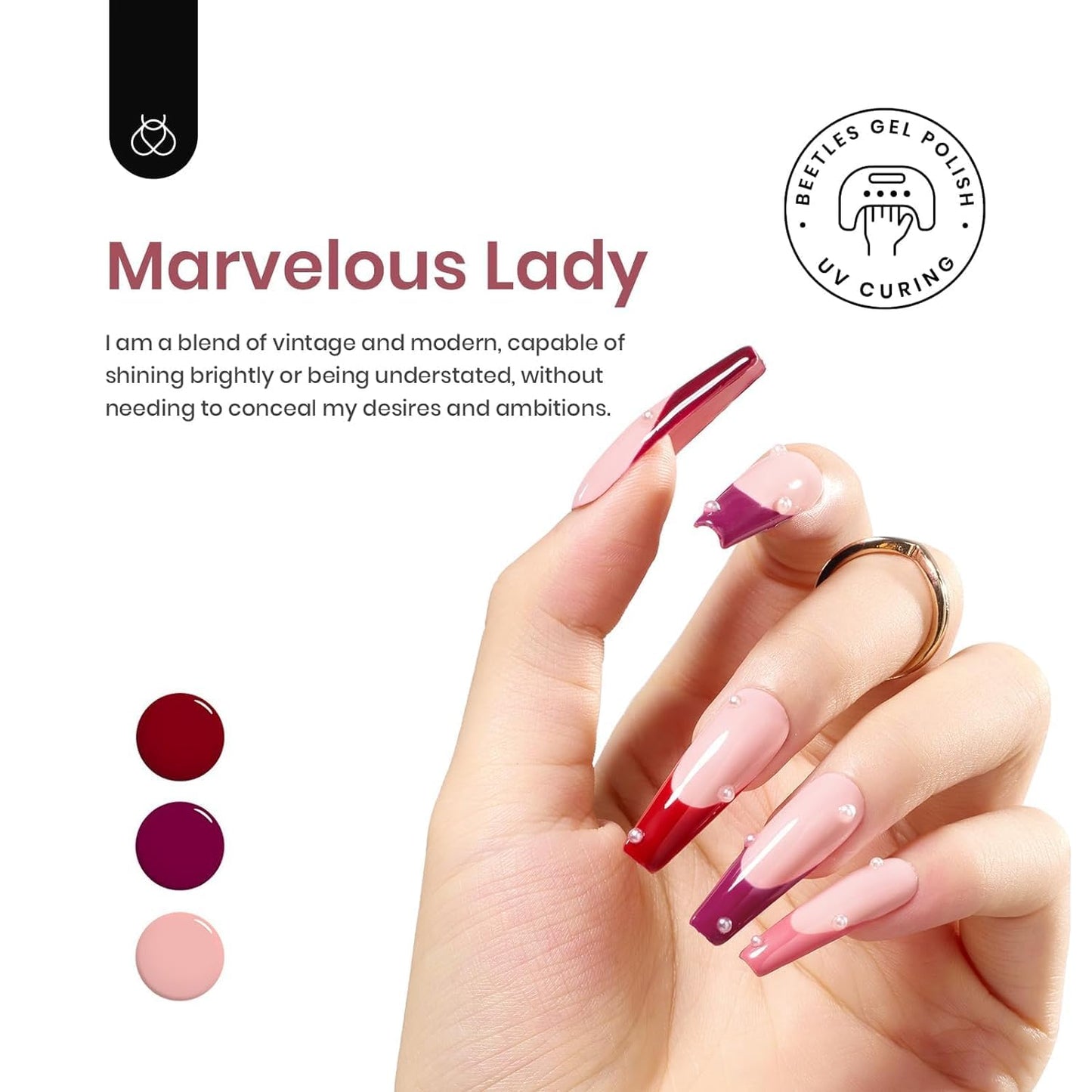 Beetles 6-Pack Fall Gel Nail Polish Set - Brown, Green, Yellow, Burgundy & Glitter - Soak Off UV/LED Manicure Gift for Women