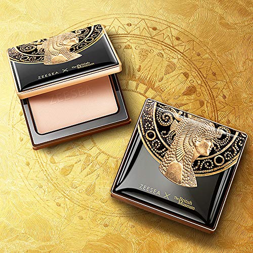 ZEESEA Pressed Powder The British Museum Egypt Series Long Lasting Oil Control Facial Finishing Brighten Setting Powder Multi-use Foundation (#01 Ivory White)