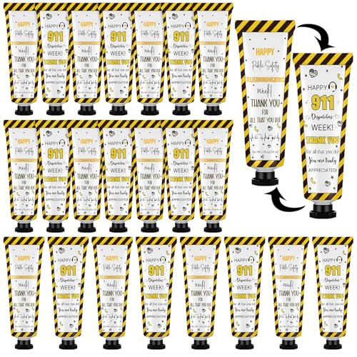 Loopeer 24 Pcs 911 Dispatcher Appreciation Gifts Bulk Hand Cream Travel Size Lotion Set Public Safety Telecommunicators Week Party Favors Birthday Retirement Thank You Gifts for Dispatch Life