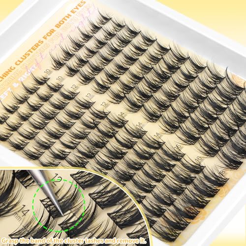Wispy Lash Clusters Manga Eyelash Clusters Kit Cat Eye Fairy Eyelash Extensions Kit Natural Spiky Lash Extensions Kit with Lash Bond and Seal 132Pcs Left Right DIY Individual Lashes at Home