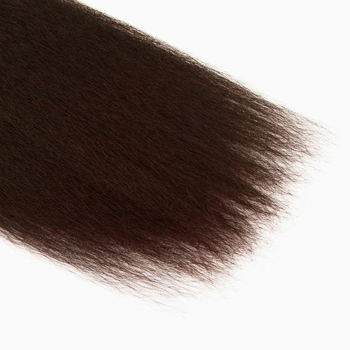 Dark Brown Kinky Straight Human Hair Bundles #4 Yaki Human Hair Bundles 26 26 inch Chocolate Brown Human Hair 2 Bundles Color #4 Brown Bundles