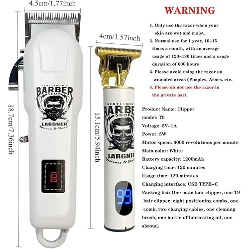 Hair Clippers for Men - Clippers and Hair Trimmers Set, Barber Clippers, Cordless Electric Clippers and Trimmers with Box, Professional Hair Clippers for Men Gifts