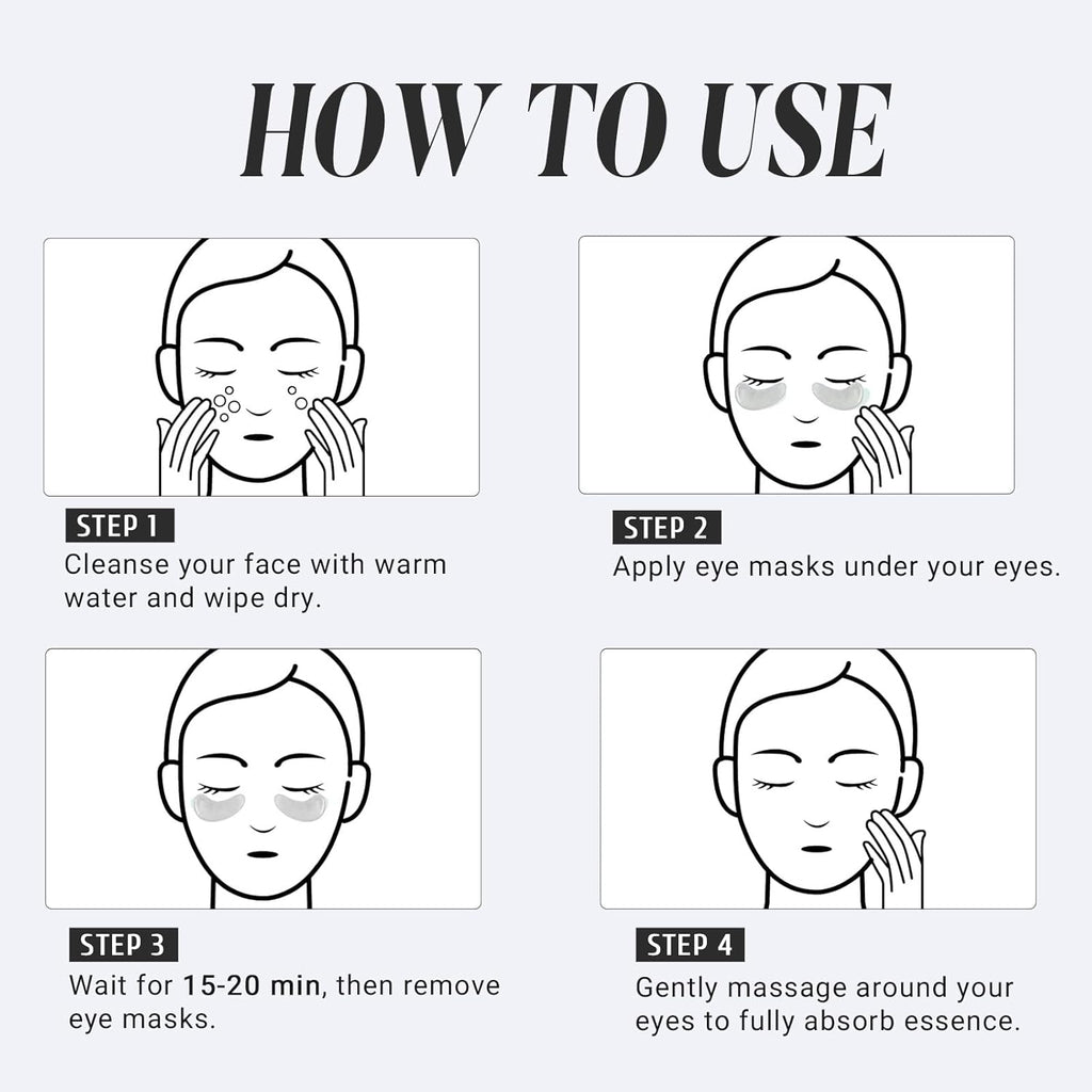 Under Eye Patches Gold and Hyaluronic Acid for puffy eyes,Rose Eye Masks for Dark Circles and Puffiness skin care Smooth Wrinkles products 30 Pairs