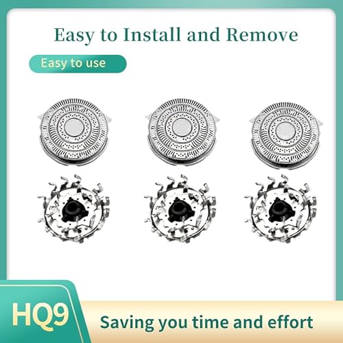 3PCS Men's Electric Replacement Blades Fit for Norelco, HQ9 Replacement Heads for Shaver 8251XL 8260XL 8270XL 8280XL, High Precision Cutting System for Comfortable shaving,Easy Replacement