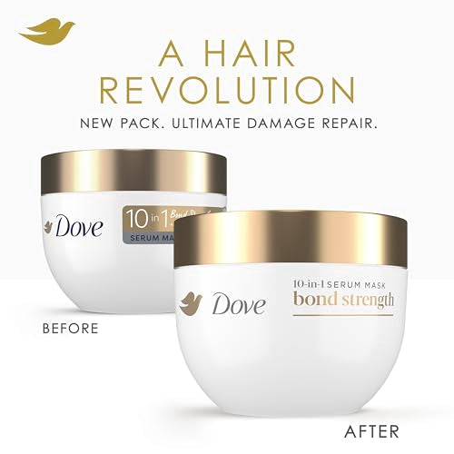 Dove Hair Bond Strength 10in1 Serum Mask for Chemically Damaged Hair with Bio-Protein Care Technology plus Peptide Complex 9.2 fl oz.,(Pack of 2)