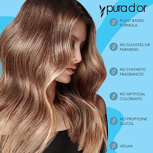 PURA D'OR Scalp Therapy Shampoo - Hydrates & Nourishes Scalp - Scalp Care Shampoo For Itchy Flaky Scalp w/ Tea Tree, Peppermint, Patchouli, Cedarwood, Clary Sage, Argan Oil 16oz (Packaging may vary) (00602)