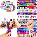 48PCS 70s Disco Party Set - 24PCS Temporary Tattoos & 24PCS Slap Bracelets - Retro Disco-Themed Birthday Supplies, Baby Shower Gifts, Classroom Rewards & Party Decor for Kids (Boys & Girls)