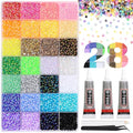 RODAKY 28 Color Rhinestone 3mm Resin Jelly Rhinestones Colorful Flatback Gems for Bedazzling Crystal Rhinestone Kit with 3Pcs 10ml B7000 Glue Diamond Jewels for Crafting DIY Art