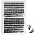 280 Pcs Individual Lashes, Lash Clusters 12-14-16-18 Mixed Cluster Lashes that Look Like Eyelash Extensions 30D+40D Mixed DIY Lash Extension Self Application At Home (30D+40D-D-12-18mix)