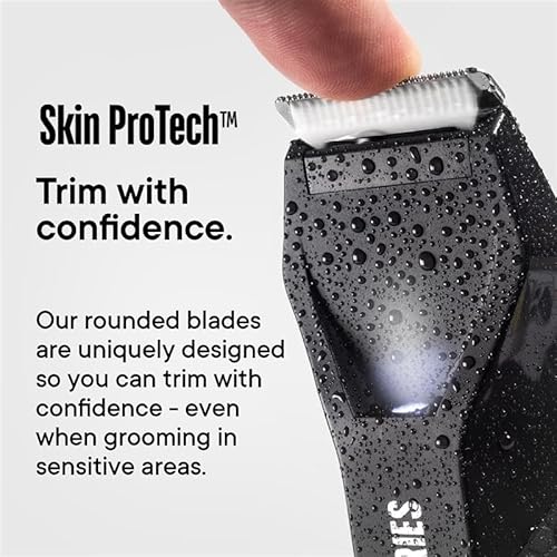 TOOLETRIES The Shearer - Groin & Body Hair Trimmer for Men, Electric Shaver for Pubic Hair, Balls, Groin, Chest, Legs, Waterproof Wet/Dry Clippers, Rechargeable, Bonus Shower Kit - Black