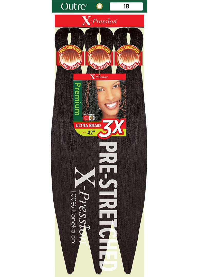 [5 PACK DEAL] Outre X-PRESSION Ultra Braid Pre-streteched Braid 42" 3X (5 Packs, Shocking Pink)