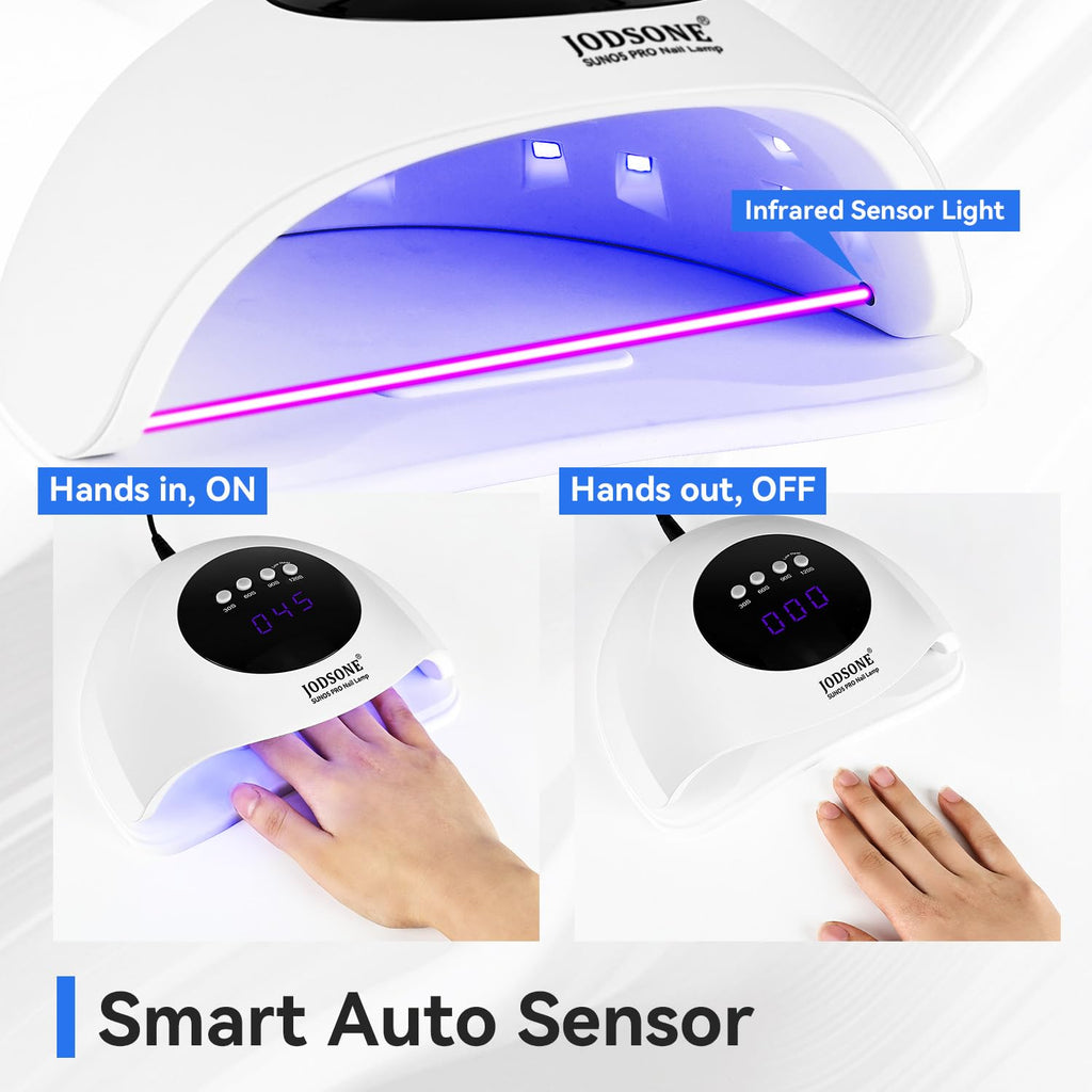 JODSONE U V LED Nail Lamp, Nail Dryer for Gel Polish, Led Light with Automatic Sensor & 4 Timers