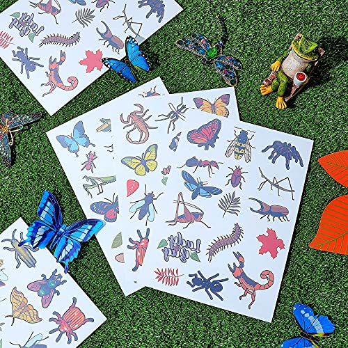 Maitys 288 Pcs Insect Tattoos Bug Temporary Tattoos Reptile Insect Bees, Spiders, Beetles, Butterflies, Arts and Crafts, Bug Party Favor Butterfly Birthday Party Supplies