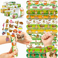 48 PCS Sloth Party Set: 24 PCS Temporary Tattoos & 24 PCS Slap Bracelets - Themed Gifts for Kids, Girls, Boys - Perfect for Birthday Parties, Baby Showers, Classroom Rewards, Party Decorations