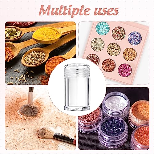 RAYNAG 6 Pieces Mini Empty Loose Powder Bottle, Travel Size Glitter Containers Eye Shadow Powder Shaker Bottle with Sifter and Lids (3 hole)